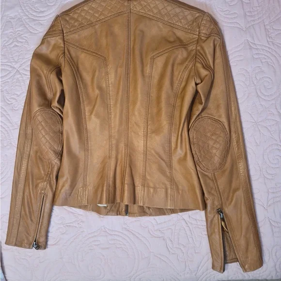 Tan Leather Jacket - Picture 8 of 9